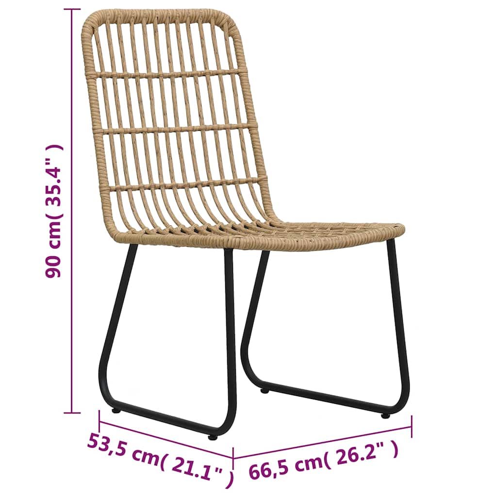 48583 vidaXL 3 Piece Bistro Set Poly Rattan Oak