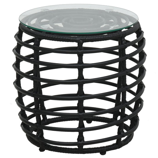 vidaXL 3 Piece Bistro Set Poly Rattan Black