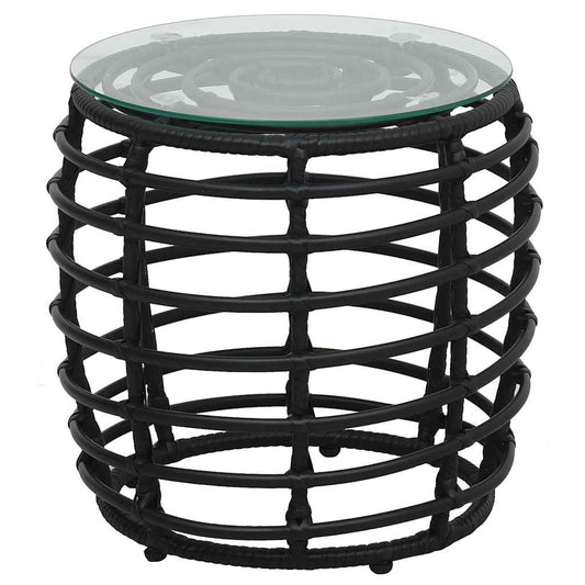 48585 vidaXL 3 Piece Bistro Set Poly Rattan Black