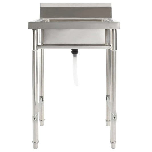144290 vidaXL Kitchen Sink Single Basin Stainless Steel