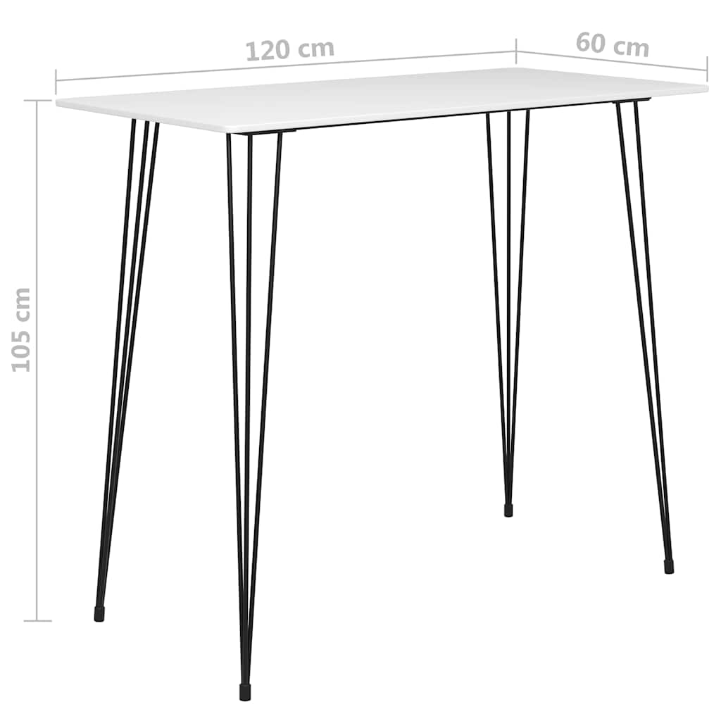 248144 vidaXL Bar Table White 120x60x105 cm