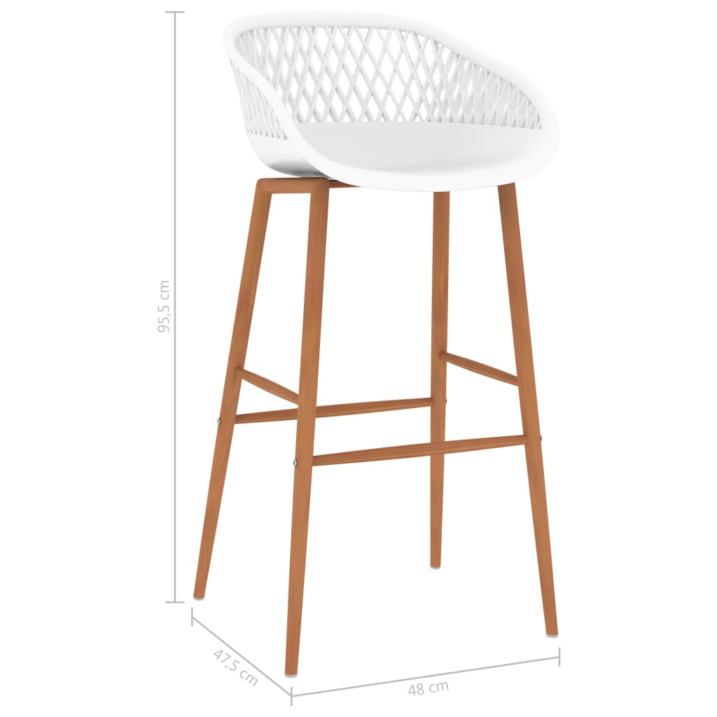 vidaXL Bar Chairs 2 pcs White