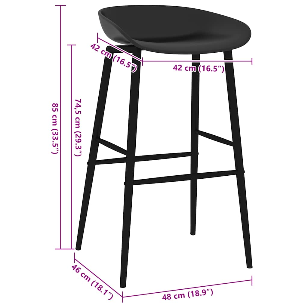 vidaXL Bar Chairs 4 pcs Black