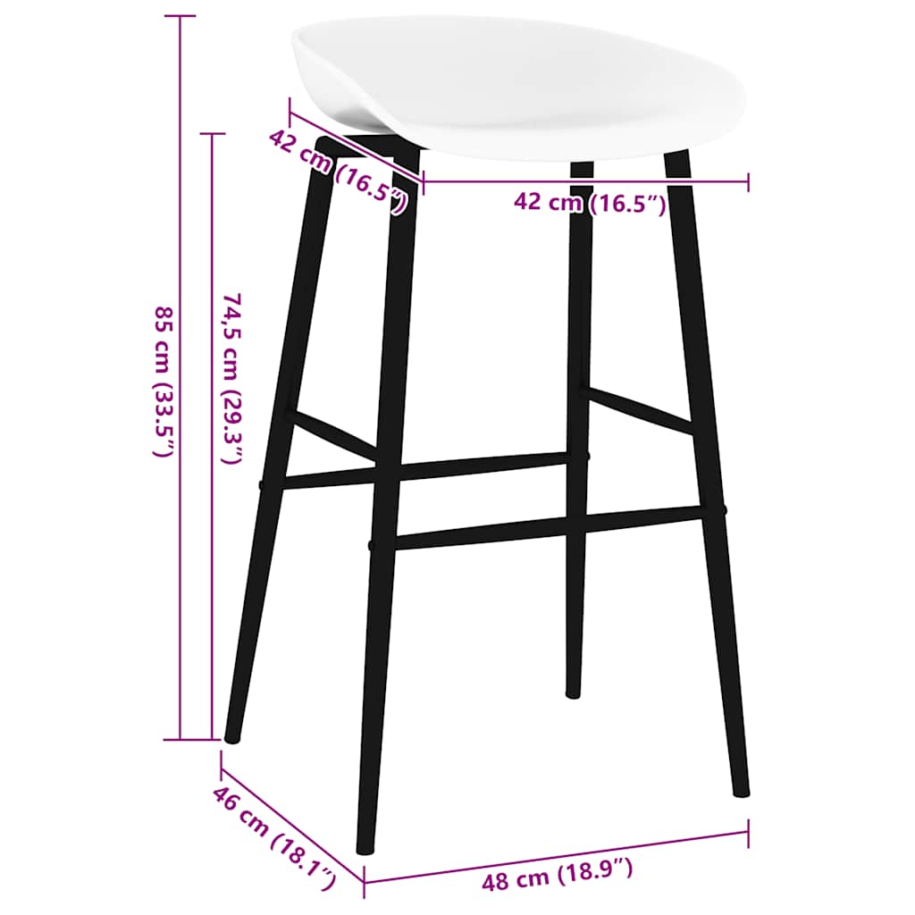 vidaXL Bar Chairs 4 pcs White