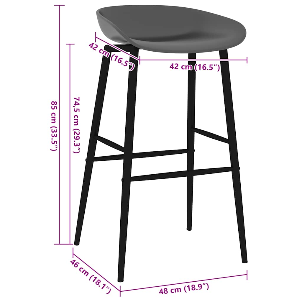 vidaXL Bar Chairs 4 pcs Grey