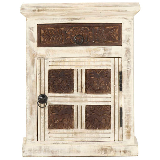 vidaXL Bedside Cabinet White 40x30x50 cm Solid Mango Wood
