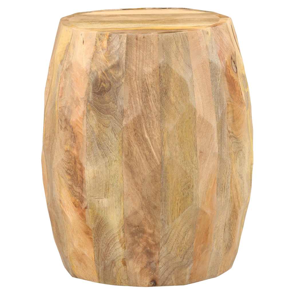 vidaXL Drum Stool | Brown with golden streaks | Solid mango wood | Medium