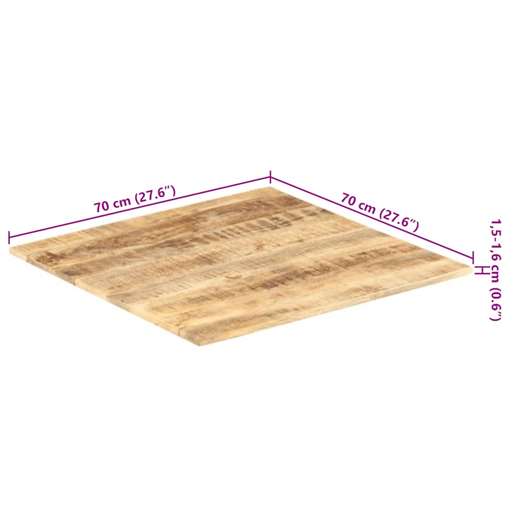 vidaXL Table Top | Varies in Mango wood | Solid mango wood | 70x70 cm | Durable