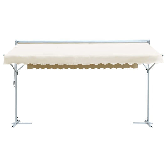 145883 vidaXL Free Standing Awning 500x300 cm Cream