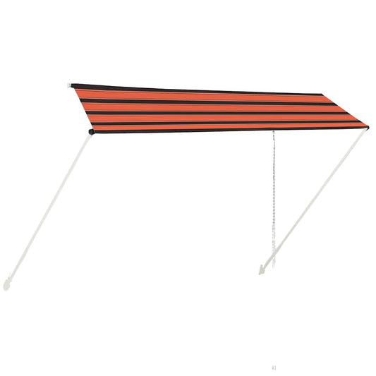 145898 vidaXL Retractable Awning 350x150 cm Orange and Brown