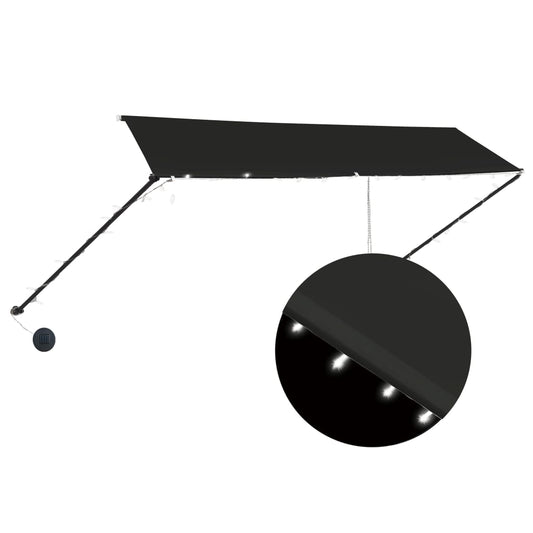 vidaXL Awning | Anthracite | Steel, Polyester with PA coating | 350 x 150 cm