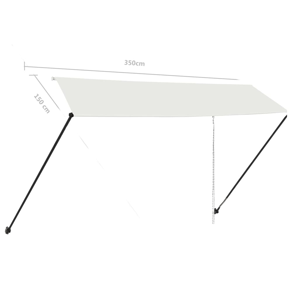 vidaXL Awning | Cream | Steel frame, 100% polyester canopy with PA coating