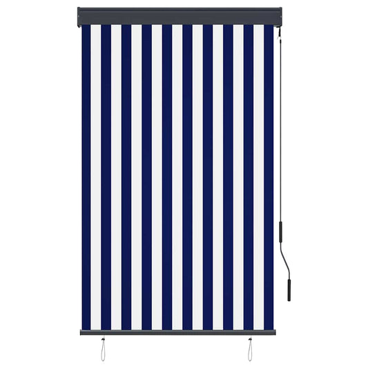 145955 vidaXL Outdoor Roller Blind 100x250 cm Blue and White