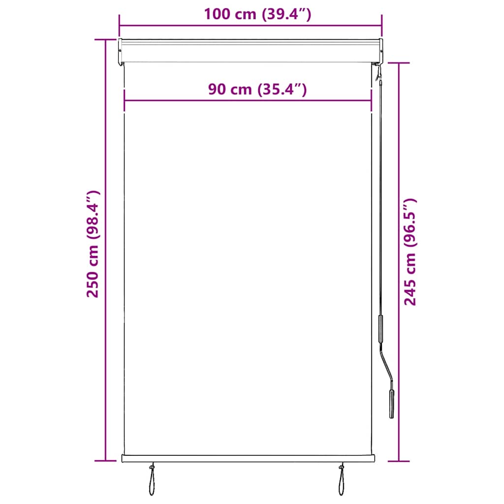 vidaXL Outdoor Roller Blind | Cream