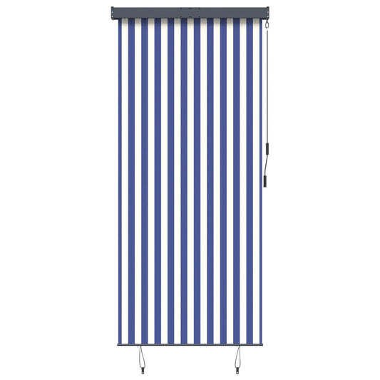145961 vidaXL Outdoor Roller Blind 120x250 cm Blue and White