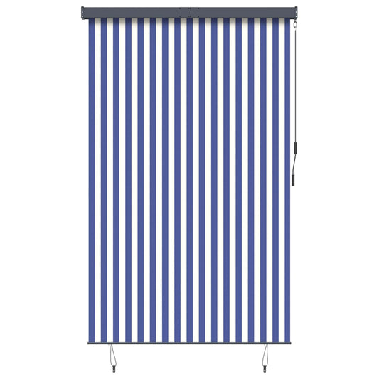 145973 vidaXL Outdoor Roller Blind 160x250 cm Blue and White