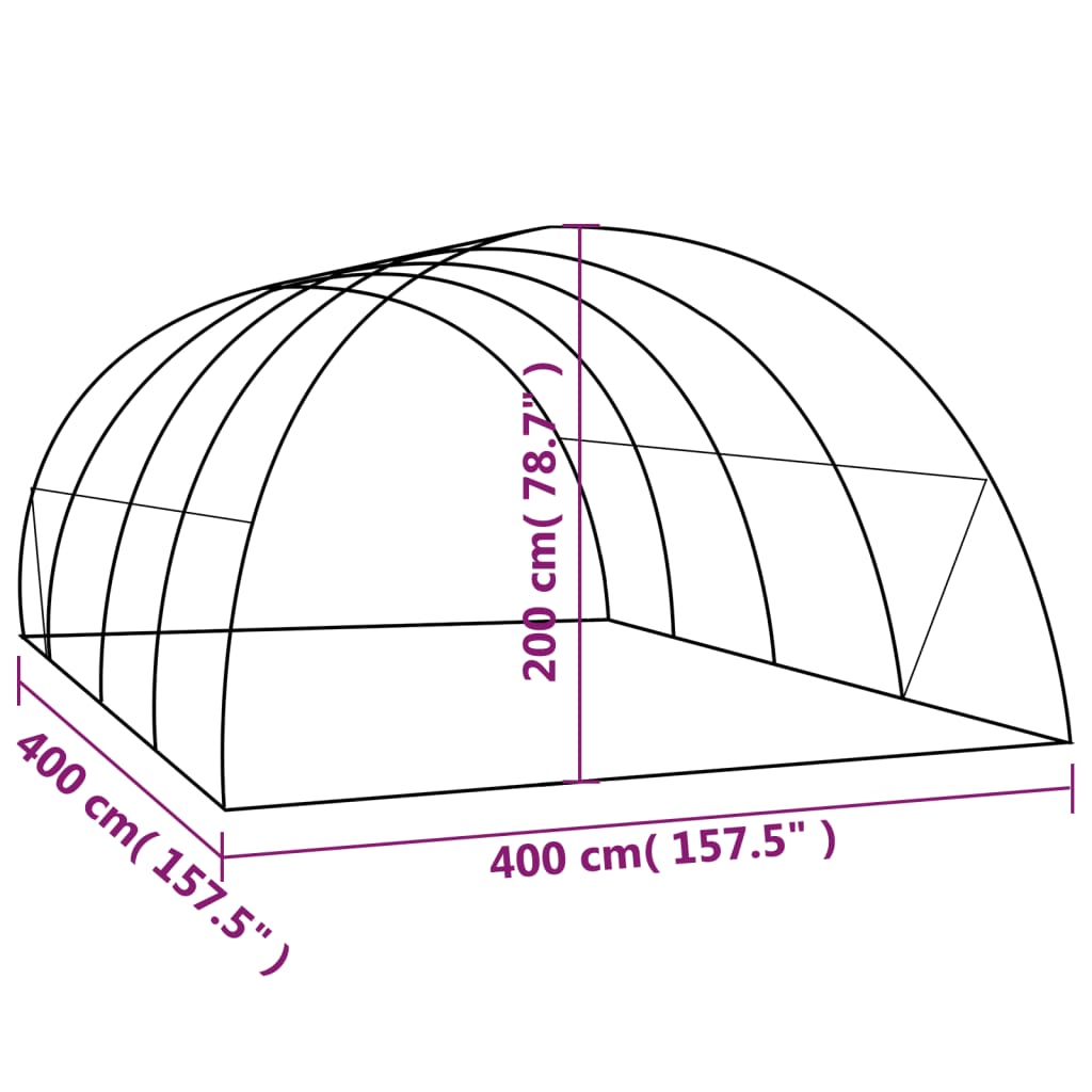 vidaXL Greenhouse 16 m² 4x4x2 m