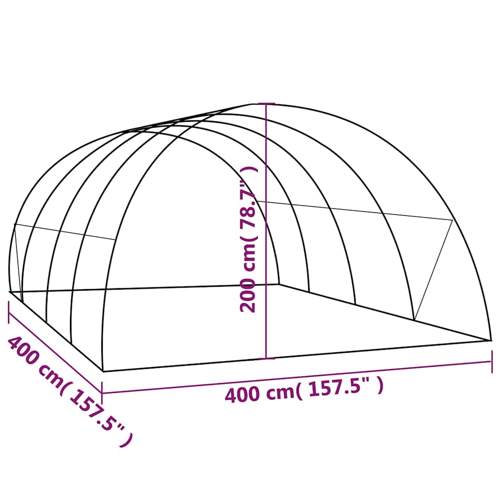vidaXL Greenhouse 16 m² 4x4x2 m