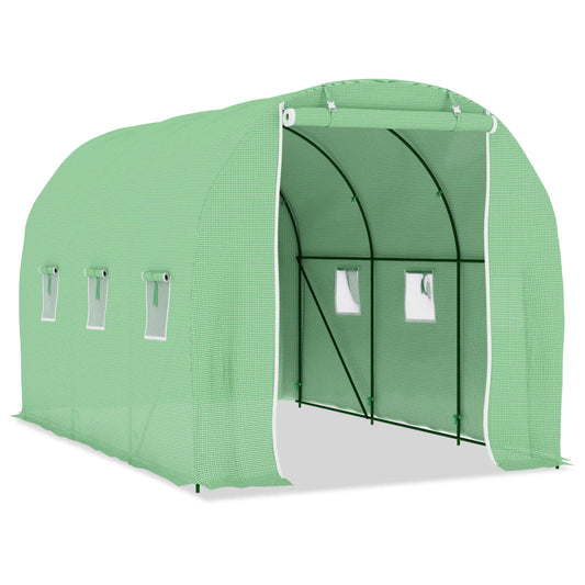 vidaXL Greenhouse | Green | Polyethylene mesh fabric, Galvanised steel | 6.86 m²