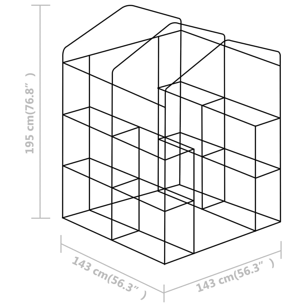vidaXL Greenhouse | Green | Polyethylene mesh fabric | Large | Shelving