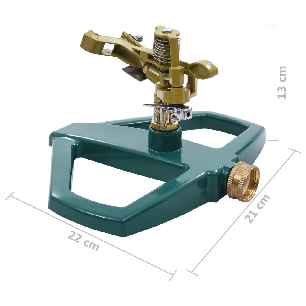 48615 vidaXL Rotary Sprinkler Green 21x22x13 cm Metal