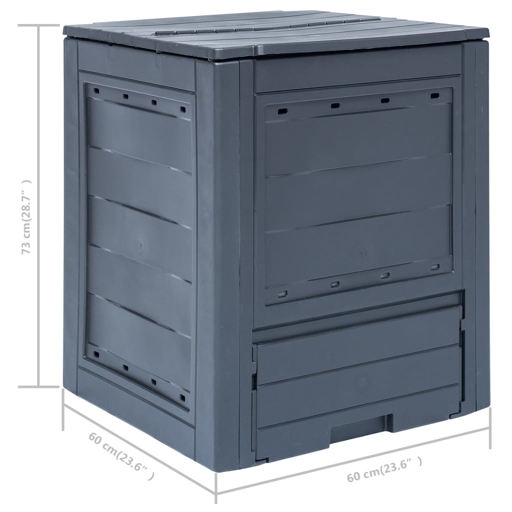 vidaXL Garden Composters 2 pcs Grey 60x60x73 cm 520 L