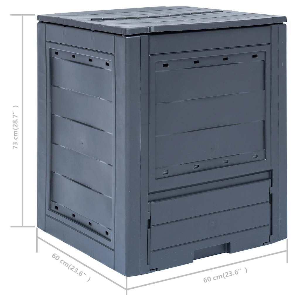 vidaXL Garden Composters 3 pcs Grey 60x60x73 cm 780 L