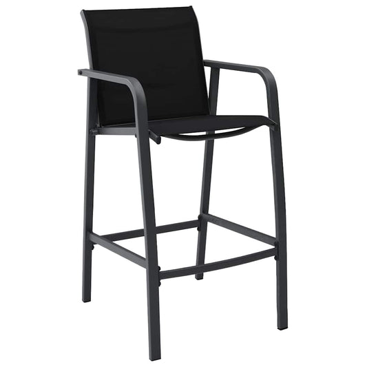 48117 vidaXL Garden Bar Chairs 4 pcs Black Textilene