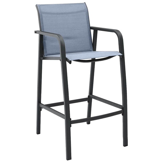 48119 vidaXL Garden Bar Chairs 4 pcs Grey Textilene