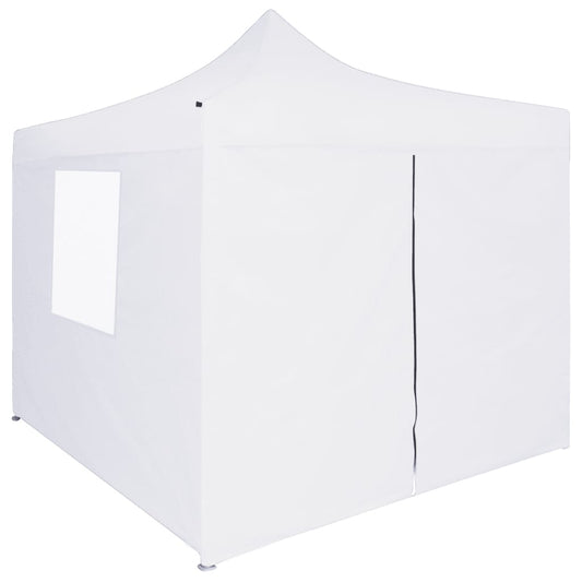 vidaXL Professional Folding Party Tent with 4 Sidewalls 3x3 m Steel White