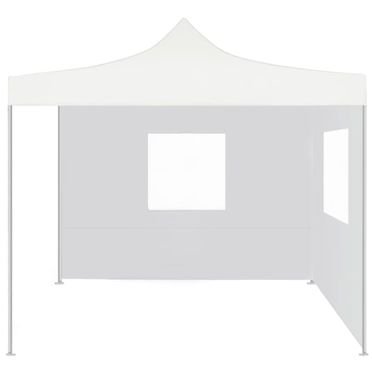 48862 vidaXL Professional Folding Party Tent with 2 Sidewalls 3x3 m Steel White