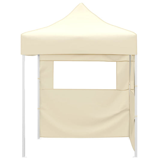 vidaXL Professional Folding Party Tent with 2 Sidewalls 2x2 m Cream
