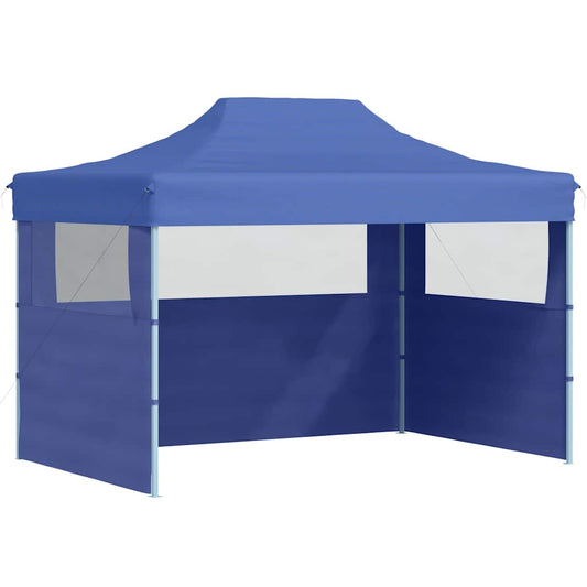 vidaXL Professional Folding Party Tent with 3 Sidewalls 3x4 m Blue