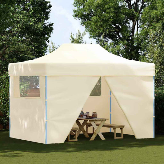 vidaXL Professional Folding Party Tent with 4 Sidewalls 3x4 m Cream