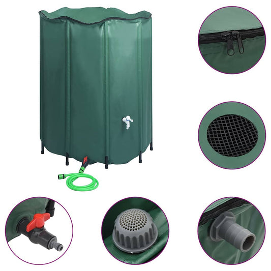 48607 vidaXL Collapsible Rain Water Tank with Spigot 1000 L