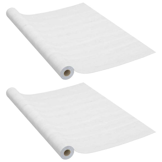 146111 vidaXL Self-adhesive Door Films 2 pcs White Wood 210x90 cm PVC