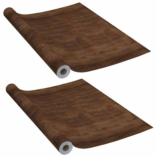 146112 vidaXL Self-adhesive Door Films 2 pcs Dark Oak 210x90 cm PVC