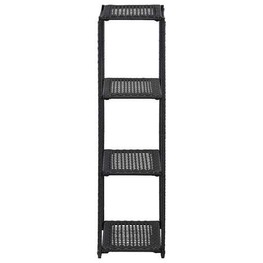 46974 vidaXL Storage Shelf Black 30x30x120 cm Poly Rattan
