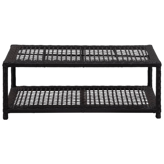 vidaXL Shoe Bench Black 80x40x30 cm Poly Rattan