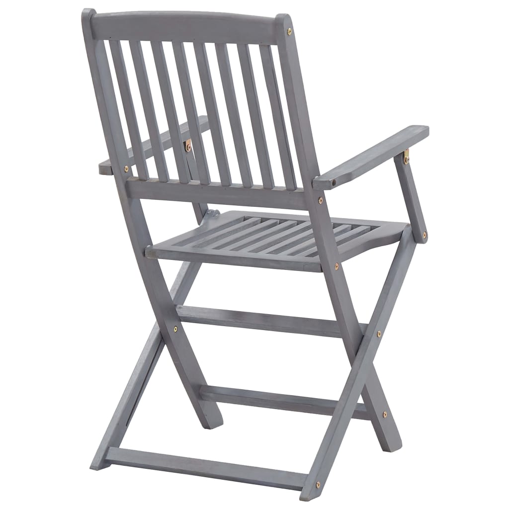 vidaXL Garden Dining Set | Grey | Solid acacia wood | Medium | Foldable