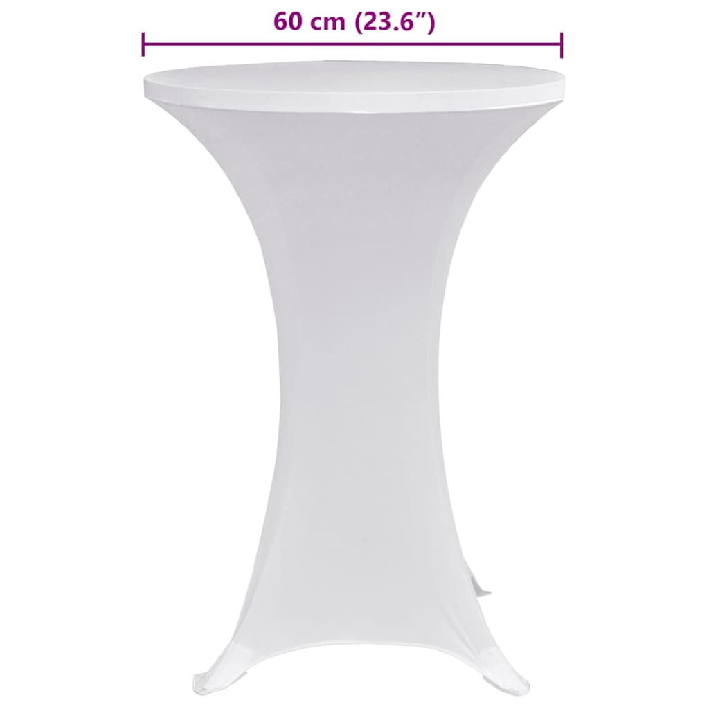 vidaXL Standing Table Cover Ø60 cm White Stretch 4 pcs