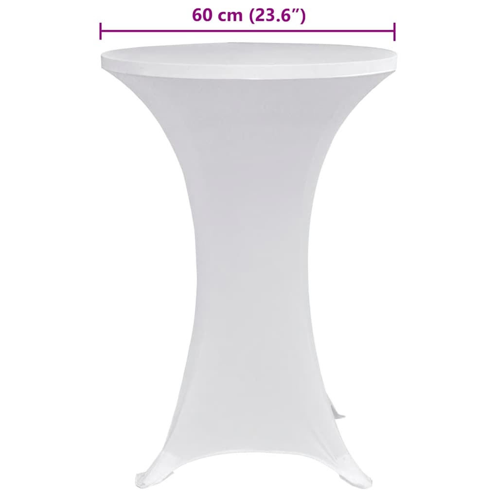 vidaXL Standing Table Cover Ø70 cm White Stretch 4 pcs