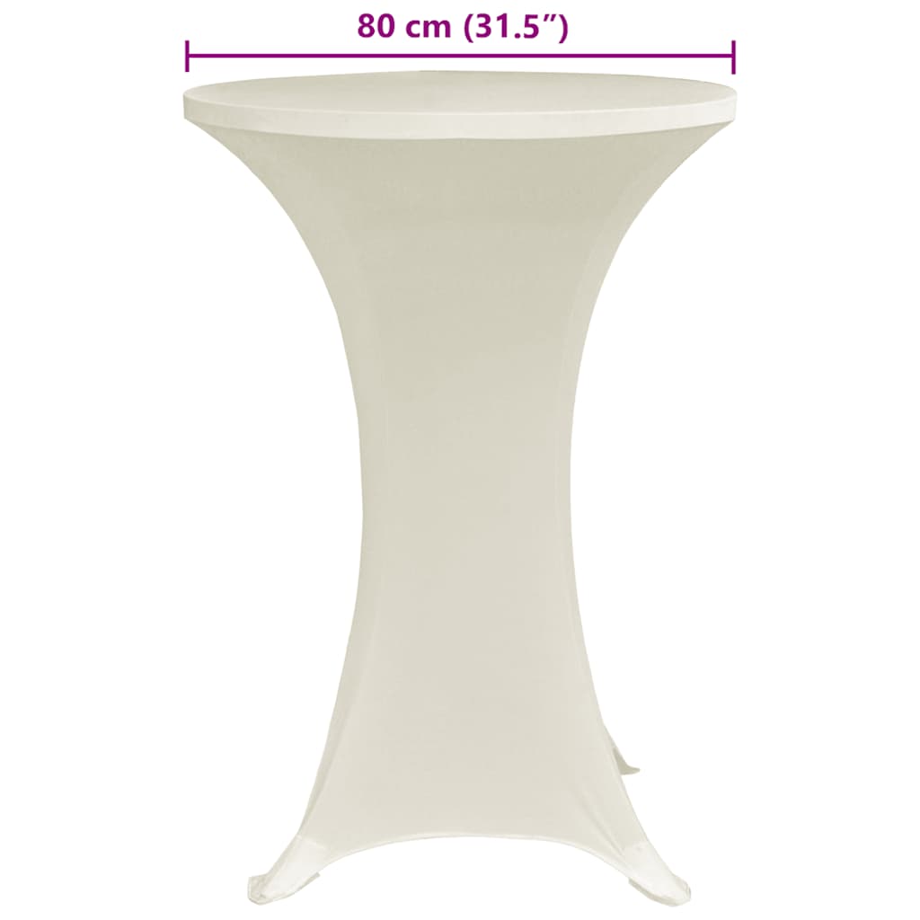 vidaXL Standing Table Cover Ø80 cm Cream Stretch 4 pcs