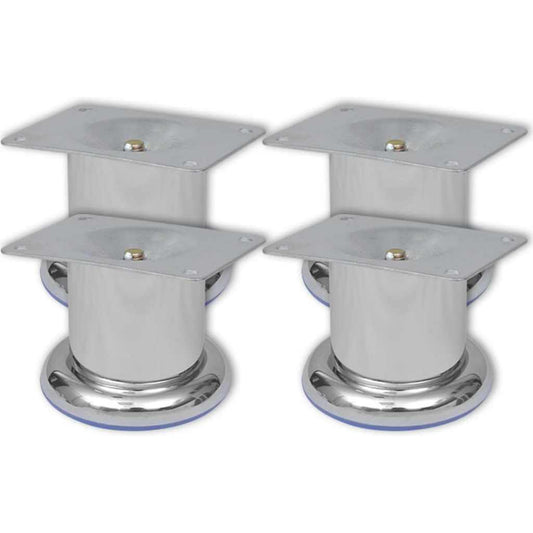vidaXL Round Sofa Legs 8 pcs Chrome 60 mm