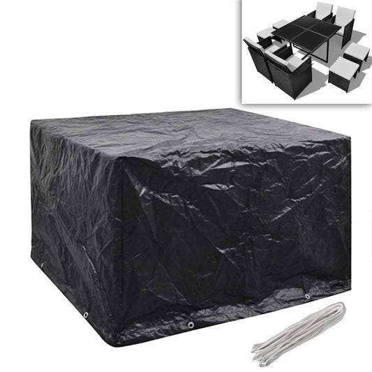 vidaXL Garden Furniture Covers 2 pcs 4 Person Poly Rattan Set 8 Eyelets 113x113cm