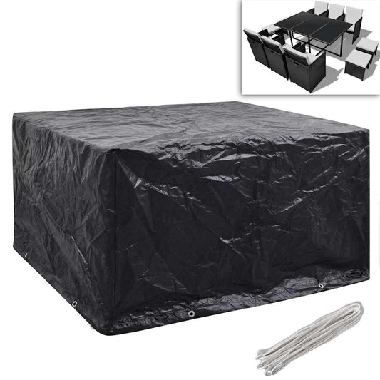vidaXL Garden Furniture Covers 2 pcs 6 Person Poly Rattan Set 8 Eyelets 172x113cm