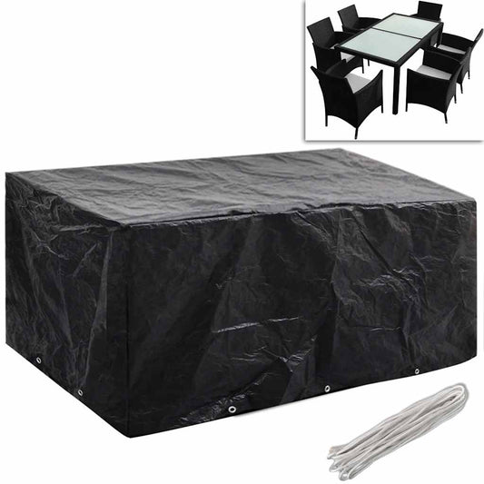 vidaXL Garden Furniture Covers 2 pcs 6 Person Poly Rattan Set 10 Eyelets 240x140cm