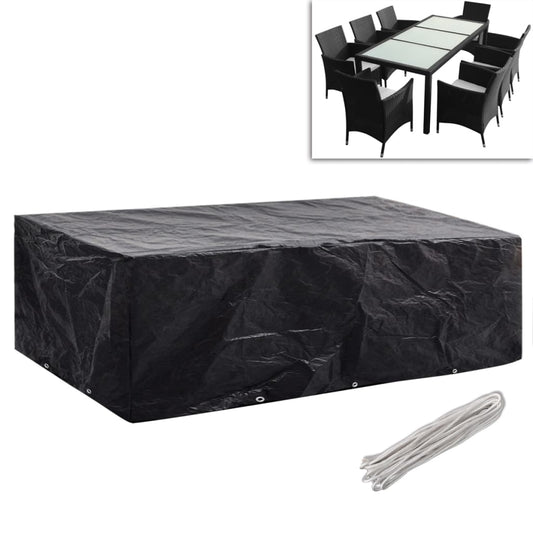279124 vidaXL Garden Furniture Covers 2 pcs 8 Person Poly Rattan Set 10 Eyelets 300x140 cm(2x41642)