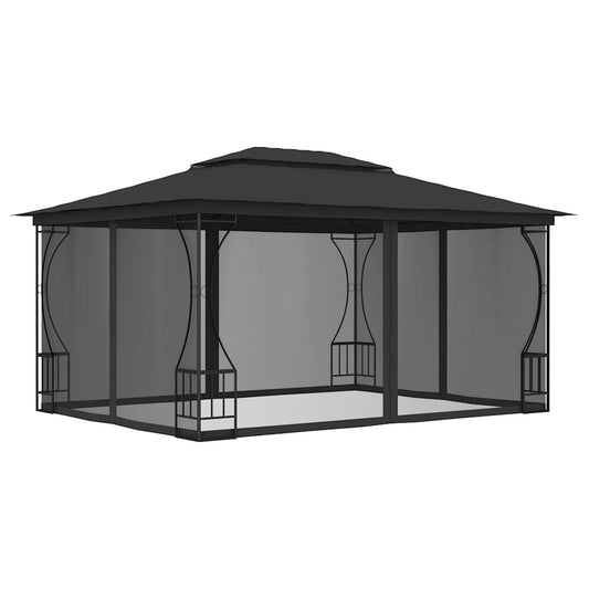 48598 vidaXL Gazebo with Nets 300x400x265 cm Anthracite