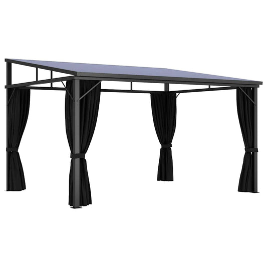 48599 vidaXL Gazebo with Curtain 405x294x244 cm Anthracite